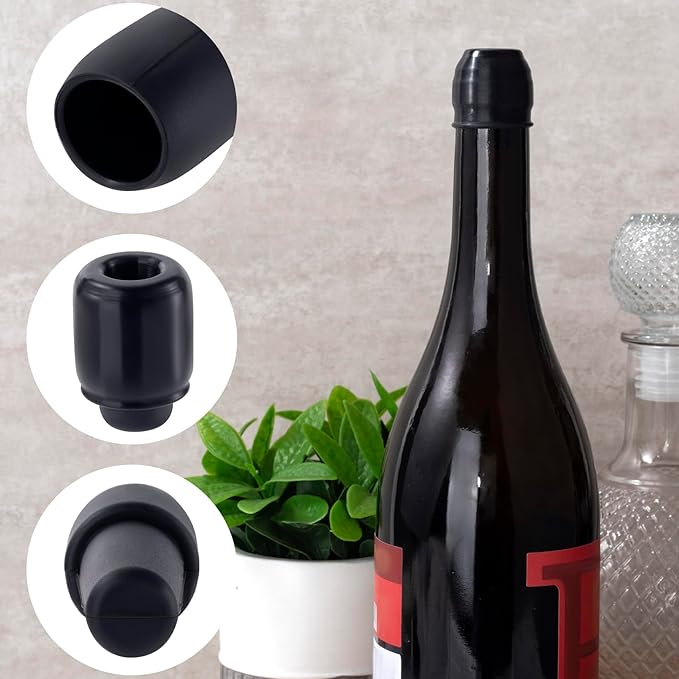 PAGOW 10 Pcs Reusable Wine Stoppers, Silicone Sparkling Wine Bottle Stopper, Wine Sealer Wine Stopper for Champagne Beer Beverage Prosecco Keeping Fresh