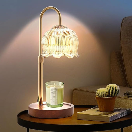 GEEZO Fragrance Candle Warmer Lamp，Electric Candle Warmer with Timer & Dimmer，Mom Christmas Birthday Gifts for Women, House Warming Gifts New Home Bedroom Decor