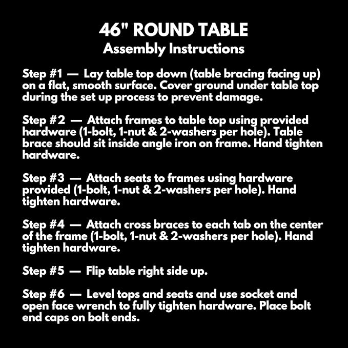 Heavy-Duty Portable Outdoor Picnic Table with Umbrella Hole, Punched Steel Commercial-Grade Patio Dining Furniture Made in America (46" Round Top, Textured Black)