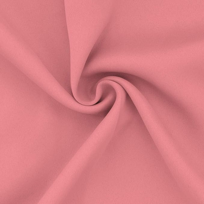 Easy-Going Blackout Curtains for Bedroom, Solid Thermal Insulated Grommet and Noise Reduction Window Drapes, Room Darkening Curtains for Living Room, 2 Panels (52x46 in,Pink)