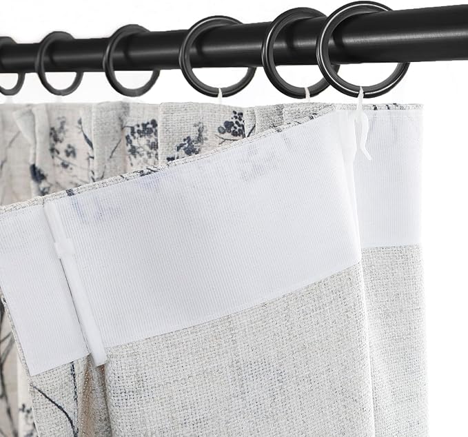 Pinch Pleated Floral Linen Curtains 2 Panels Elegant Light Filtering Privacy Drape,84 Inch Wide by 102 Inch Long Curtains Suitable for Living Rooms and Bedrooms
