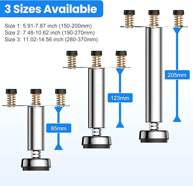 Garbage Disposal Support, Adjustable Spring Shock Absorber Bracket (7.48-10.62 inch (19-27cm)), Holds Up tp 440lbs, Stainless Steel Noise Reduction Installation Kit