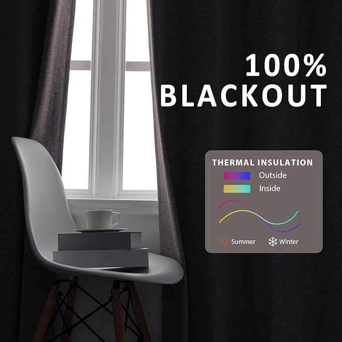 Macochico Extra Wide Full Blackout Linen Curtains for Sliding Door Beige Pinch Pleated Linen Curtains 96 Inches Long for Bedroom Living Room Farmhouse with Tieback 120”Wx96”L 1 Panel