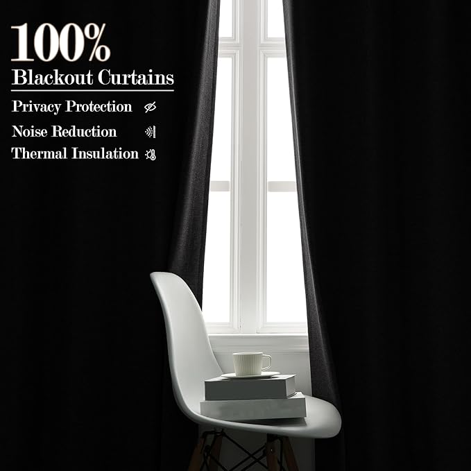 100% Blackout Linen Textured Drapes for Bedroom Pinch Pleated Curtains for Track System Portable Drapery for Sliding Glass Door/Storage/Space Room Divider, 70" Wx96 L, 1 PC, Natural Grey