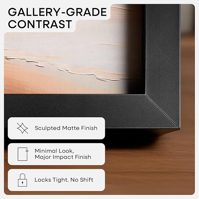 Homeforia 24x32 Poster Frame Black, High End Metal 24 x 32 Large Picture Frames with Mat 20 x 28 for Photo, 24x32 Thin Frame Matted to 20x28 inch Print, 32x24 Frame, Tempered Glass, Wall Kit, Set of 1