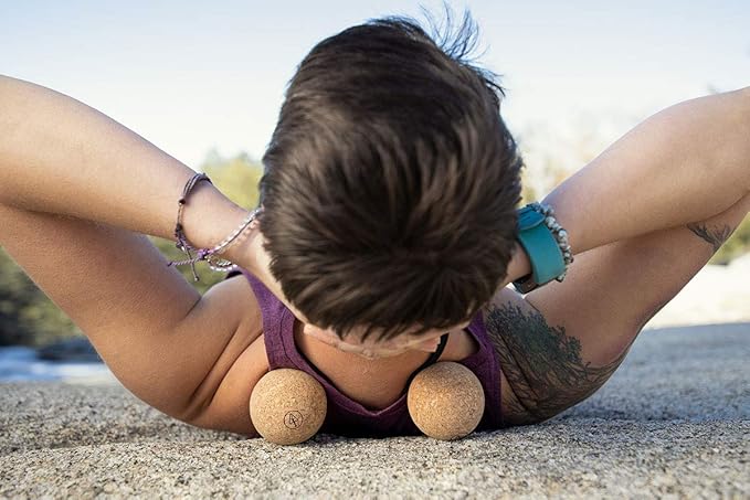 Travel Cork Massage Ball | Lightweight, Sustainable Alternative to Lacrosse Ball for Muscle Pain Relief (2.5 Inch (Pack of 2), Sanded Cork)