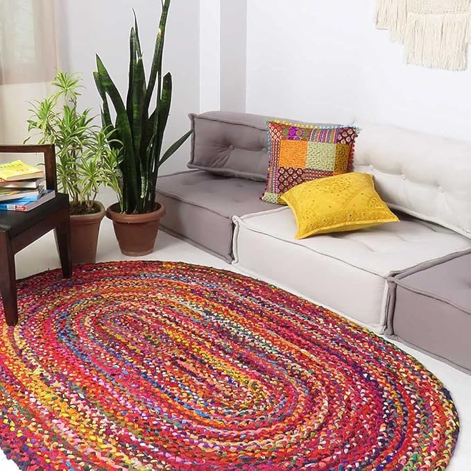 Eyes of India Embroidered Decorative Boho Throw Pillow Cover with Mirrors, Handmade Bohemian Accent Cushion Case for Sofa Couch Bedroom Living Room (Yellow, 24" x 24")