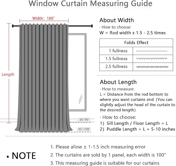 MYSKY HOME Extra Long Curtains for Living Room, Soft Cotton Fabric Boho Window Curtain Drapes for Sliding Glass Door Light Filtering Semi Sheer Backdrop Panels, 100 x 108 Inches, Natural, 1 Pieces