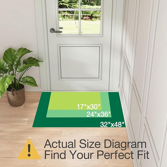 LUMI Indoor Door Mat 24"x36", Ultra Thin Low Profile Non-Slip Doormat for Home Entrance, Absorbent & Stain-Resistant Welcome Mats, Washable Entryway Mat for Front Door, Patio, Porch, Khaki