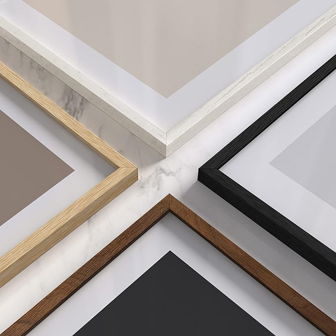 Haus and Hues 12x18 White Oak Wood Picture Frames Set of 25 - Premium Bulk Picture Frames 12x18 Bundle - Elegant Gallery Wall Frame Set for Posters, Art Display - Ideal for Wall Decor in Home & Office