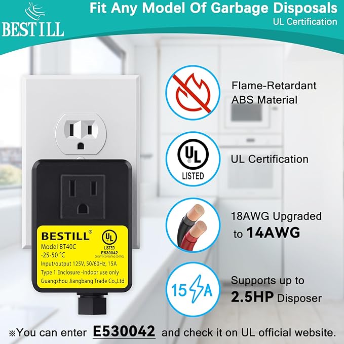 BESTILL Garbage Disposal Air Switch Kit-UL Listed, Cordless Sink Top Switch Button for Waste Disposer, 3.6" Long Push Button with Brass Cover, Oil Rubbed Bronze, Compatible with all Garbage Disposals