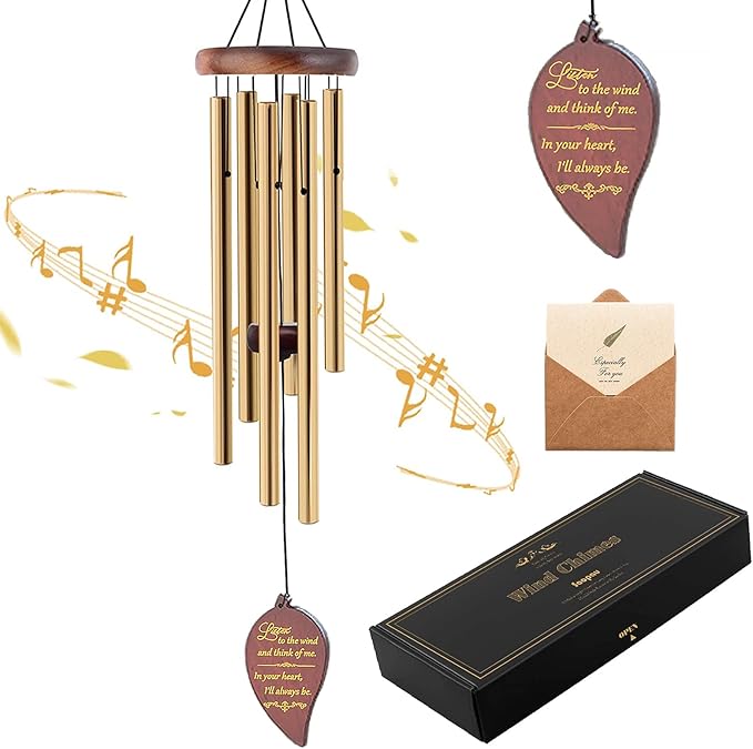 Wind Chimes for Outside, 30" Wooden Sympathy Wind Chimes Memorial Wind Chime for Loss of Loved One Mother Father, Sympathy Gift Home Decor Outdoor Garden Patio