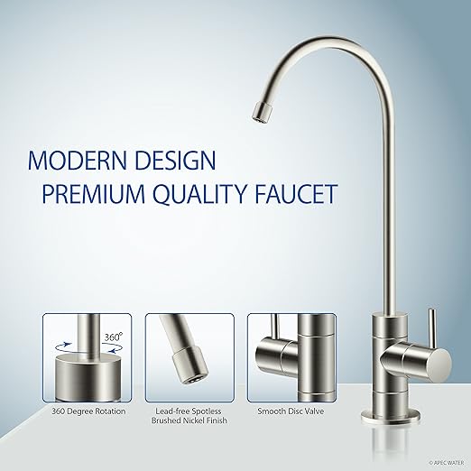 APEC Water Systems ROES-100 Essence Series Top Tier 5-Stage Certified Ultra Safe Reverse Osmosis Drinking Water Filter System