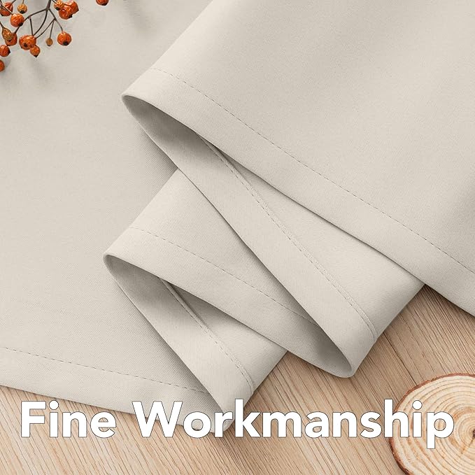 H.VERSAILTEX Room Darkening Curtains for Living Room Light Reducing Thermal Insulated Window Treatment Panels/Drapes Grommet Top 2 Panels (Ivory - 42 x 63 Inches)