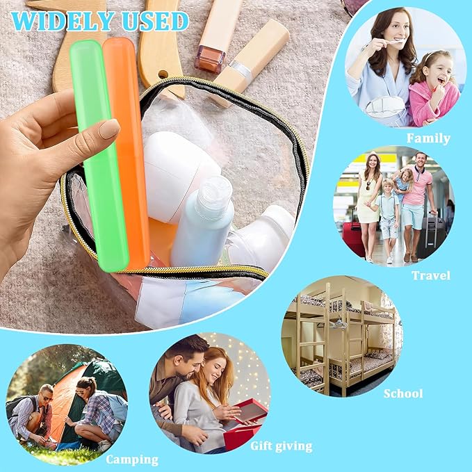 SIKEMAY 100 PCS Toothbrush Holder Bulk, Toothbrush Case Cover, Portable Plastic Dust Proof Breathable, Holder for Travel, Bathroom, Indoor, Outdoor, Trip, Camping, School