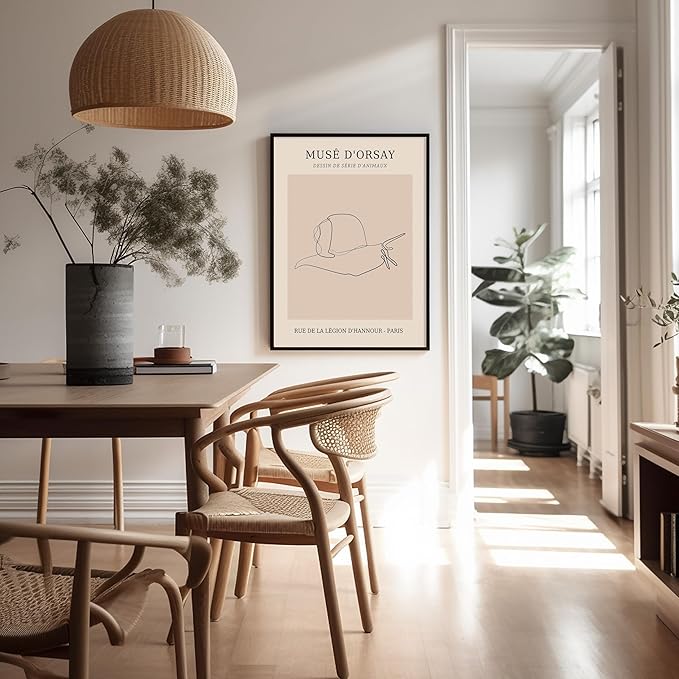 Poster Master Vintage Poster - Retro One Line Snail Drawing Print - Snail Line Art - Minimal Gift for Men, Women, Animal Lover - Abstract Wall Decor for Home, Office, 24x32 Unframed Wall Art