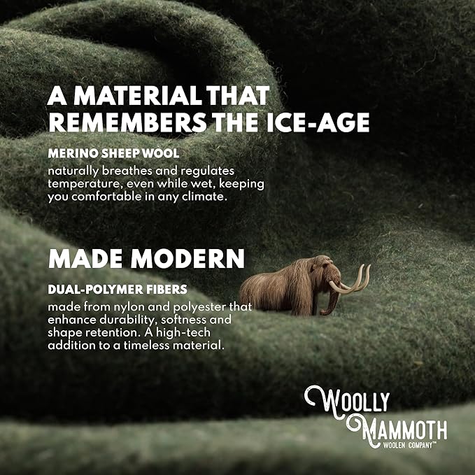 Woolly Mammoth Woolen Company Merino Wool Camping Blanket - 66 x 90 in Navy & Cream Stripe Twin Farmhouse Style - Heavy Insulating Outdoor Throw & Wool Blanket for Home & Travel