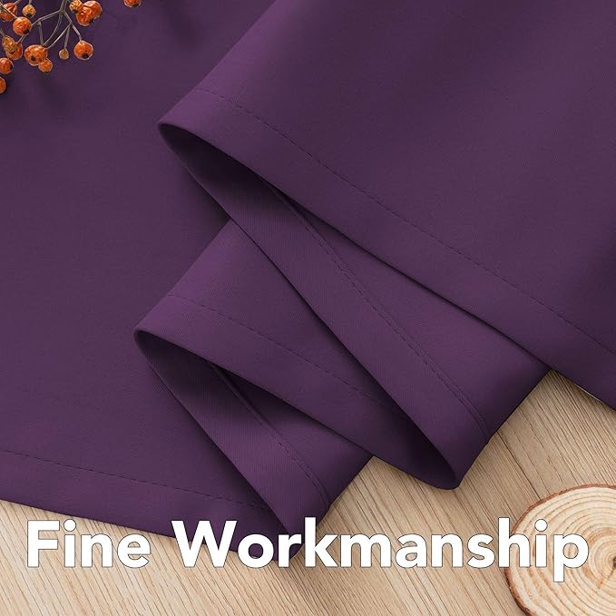 H.VERSAILTEX Blackout Curtains for Bedroom Thermal Insulated Room Darkening Living Room Curtains 84 Inch Long Grommet Privacy Protection Window Curtain Panels/Drapes for Nursery, 2 Panels,Plum Purple