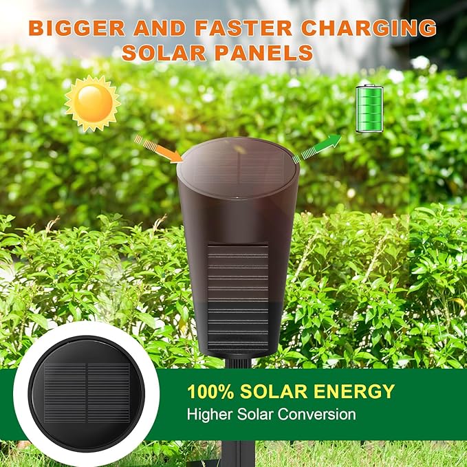Solar Lights Outdoor Pathway 6 Pack, Solar Pathway Lights Outdoor Auto On/Off Waterproof Garden Landscape Lighting for Path, Yard, Walkway, Driveway, Lawn, Patio, Outside Decor, Warm White