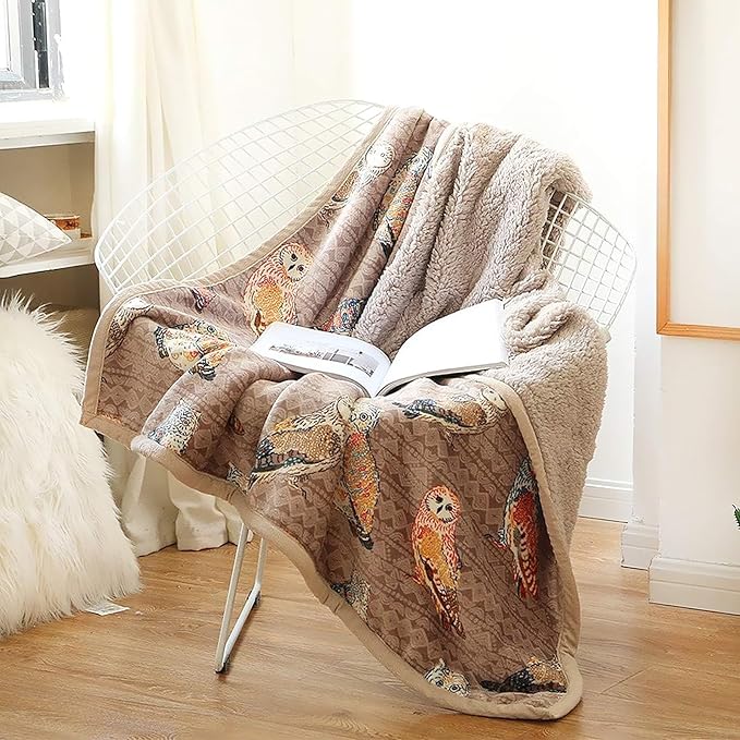 UKELER Owl Throw Blanket Queen Size 80'' x 90'', Soft Cozy Warm Throw Blanket for Bed/Couch/Sofa/Camping, Great Gift for Women's Day,Mother's Day,Father's Day,Thanksgiving,Christmas,Hallows' Day