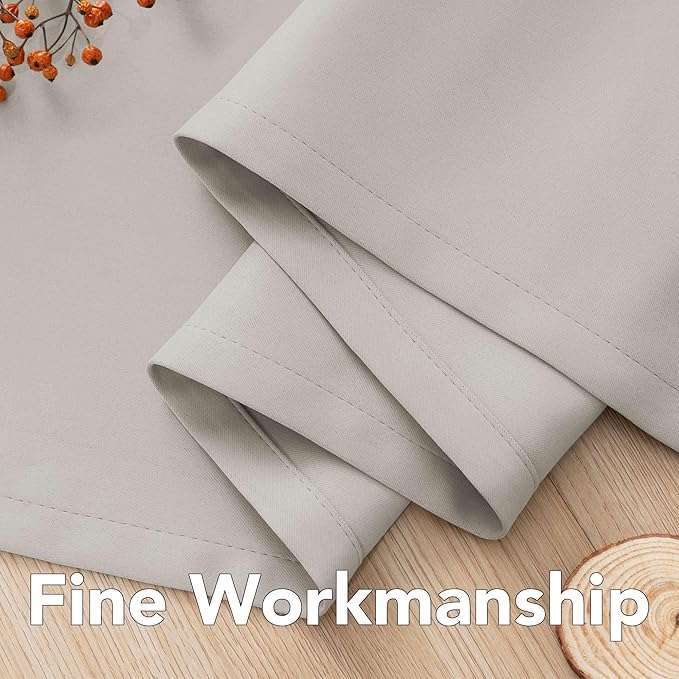 H.VERSAILTEX Premium Blackout Thermal Insulated Room Darkening Curtains for Bedroom/Living Room - Classic Grommet Top (2 Panels, Stone, 52 Inch by 84 Inch)