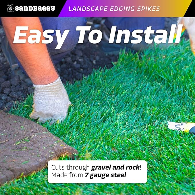 Sandbaggy 6 inch Galvanized Landscape Edging Spikes - Spiral Landscape Nails - 7 Gauge Steel - Great For Hard Rocky Soil - Also Great For Paver Edging, Artificial Turf, Landscape Fabric (1000, 6 inch)