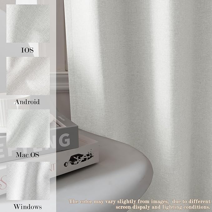 120" Wx102 L Linen Room Divider Drapes for Doorway/Glass Window/Sliding Door/Patio, Extra Wide Pinch Pleated Full Blackout Curtains for Girls Boys Teen Kids Room, 1 Panel, Greyish White