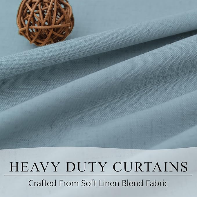 Extra Long Blackout Light Blue Curtains for Living Room 108 Inch Length Insulating Sound Proof Wide Drape for Window Treatments Curtain for Patio Sliding Glass Doors Doorway Hallway 2 Panel Stone Blue