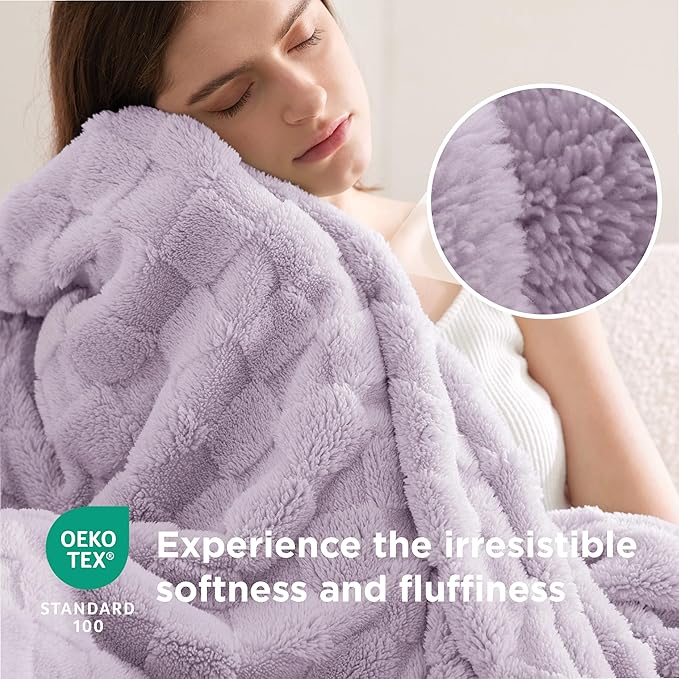 Bedsure GentleSoft Full Size Blankets for Bed Lavender Fog - Super Soft Cozy Fleece Blanket for Women Men Girls, Large Fuzzy Throws for Bedroom Decor, 84x90 Inches
