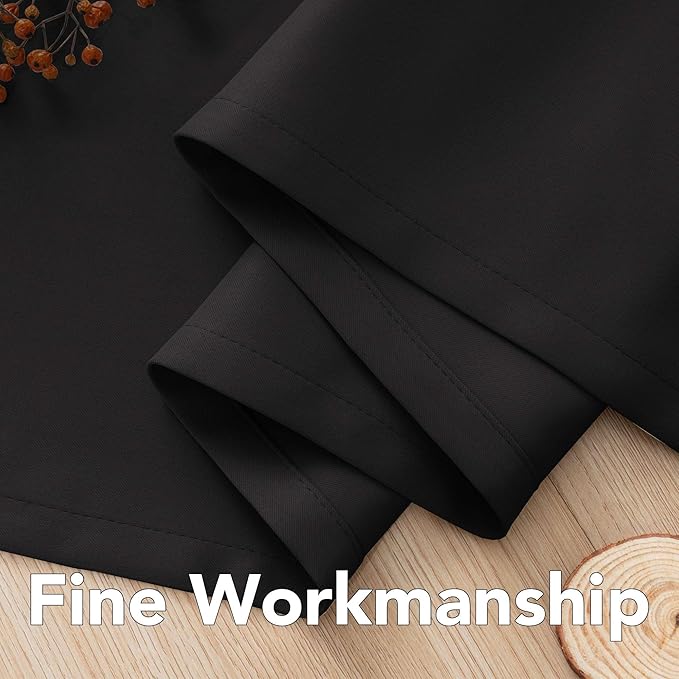 H.VERSAILTEX Blackout Curtains for Bedroom Thermal Insulated Room Darkening Living Room Curtains 63 Inch Long Grommet Privacy Protection Window Curtain Panels/Drapes for Nursery, 2 Panels,Jet Black