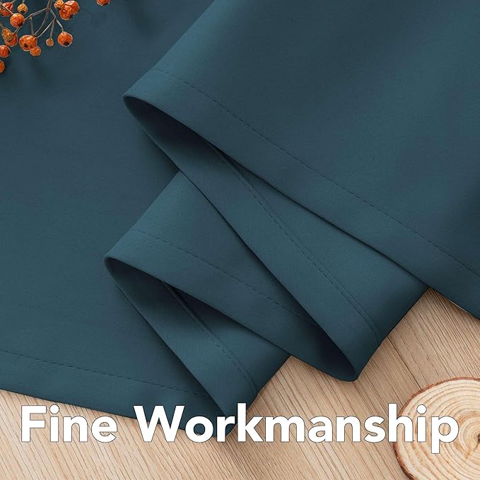 H.VERSAILTEX Premium Blackout Thermal Insulated Room Darkening Curtains for Bedroom/Living Room - Classic Grommet Top (2 Panels, Dark Teal, 52 Inch by 84 Inch)