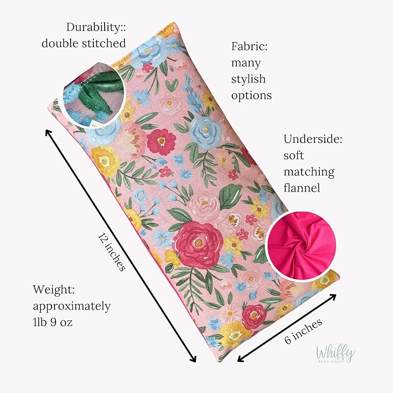 Large Microwave Heating Pad with Flax Seed, Scented or Unscented, Good For Back Pain or Cramps, Moist Heat Therapy or Ice Pack, Microwavable Bean Bag, 6" x 12" (Red and Black, Peppermint & Chamomile)