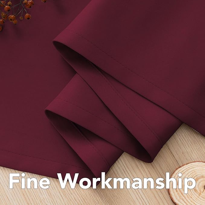 H.VERSAILTEX Christmas Blackout Curtains Blackout Thermal Insulated Curtains for Bedroom/Living Room, 52" Wide x 63" Long Each Panel,Grommet Panels for Small Window (Set of 2, Burgundy)
