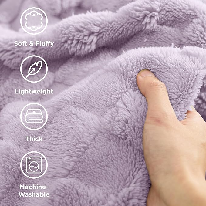 Bedsure GentleSoft Full Size Blankets for Bed Lavender Fog - Super Soft Cozy Fleece Blanket for Women Men Girls, Large Fuzzy Throws for Bedroom Decor, 84x90 Inches