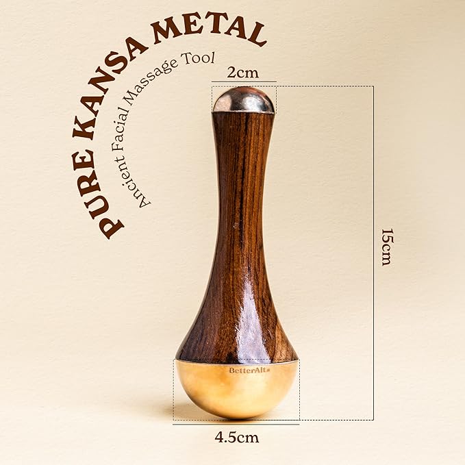 Kansa Wand Facial Massage Tool| for Radiant Skin & Lymphatic Drainage| Detoxifies Skin, Balances PH & Gives Sculpted Face