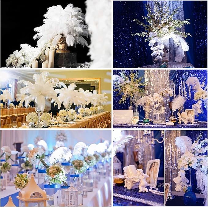 THARAHT Yellow Ostrich Feathers 12pcs Large Natural Bulk 14-16Inch 35cm-40cm for Wedding Party Centerpieces Easter Gatsbi and Home Decoration Feathers