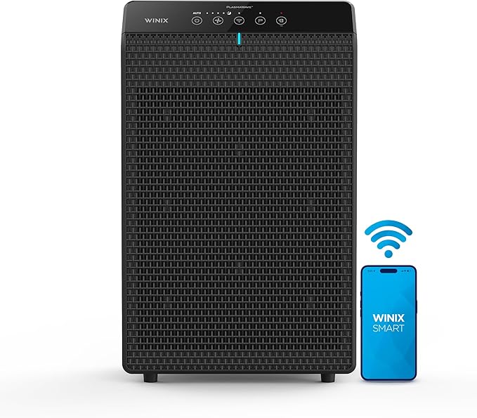 WINIX 5520 Air Purifier for Home Large Room Up to 1882 Ft² in 1 Hr With Air Quality Monitor, True HEPA, High Deodorization Carbon Filter and Auto Mode, Captures Pet Allergies, Smoke, Dust.