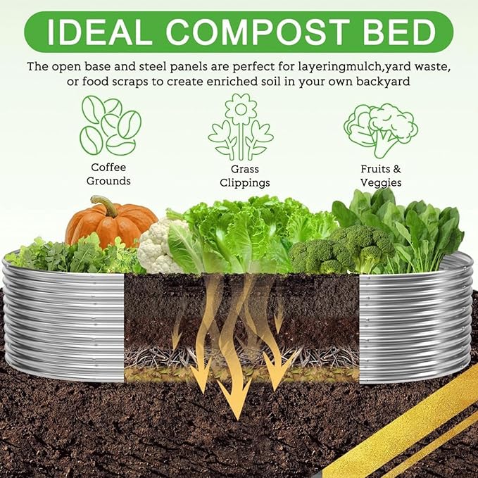 2 Pack 8x2FT Tall Galvanized Raised Garden Bed Outdoor,Metal Garden Bed for Vegetables,Steel Raised Beds for Gardening,Above Ground Garden Box for Flower-DW5