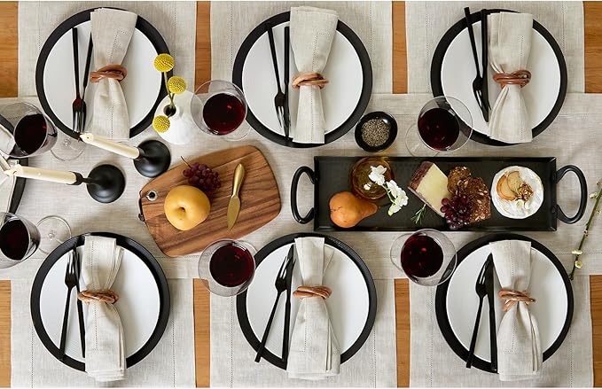 Solino Home Linen Light Natural Table Runner 72 Inches Long - 100% Pure Linen Hemstitch Table Runner 14 x 72 Inch for Dresser, Dining, Fall, Autumn, Halloween, Thanksgiving - Classic Hemstitch