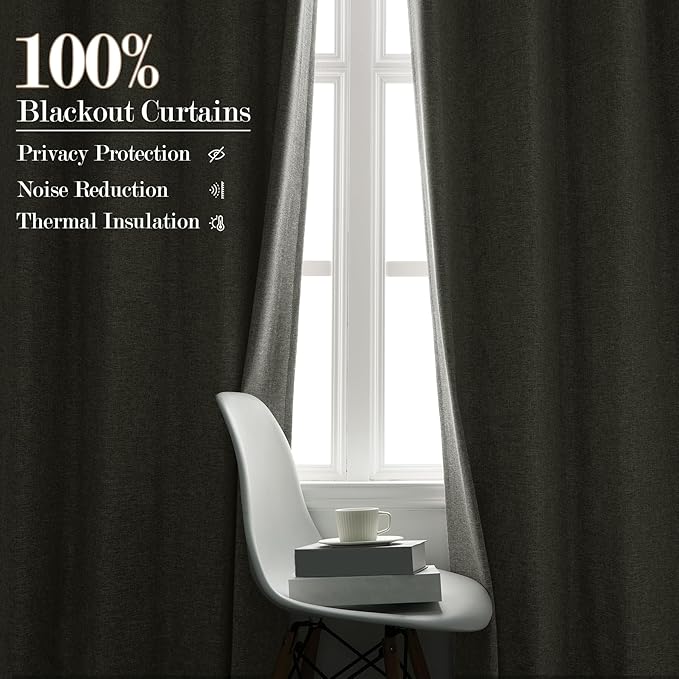 120" Wx102 L Linen Room Divider Drapes for Doorway/Glass Window/Sliding Door/Patio, Extra Wide Pinch Pleated Full Blackout Curtains for Girls Boys Teen Kids Room, 1 Panel, Greyish White