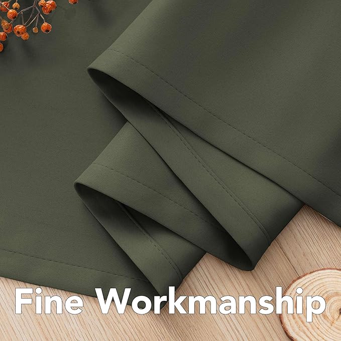 H.VERSAILTEX Ultra Soft Microfiber Thermal Insulated Antique Copper Grommet Blackout Curtains/Window Treatment Draperies 52 by 72 - Inch for Living Room/Bedroom, Set of 2 - Olive