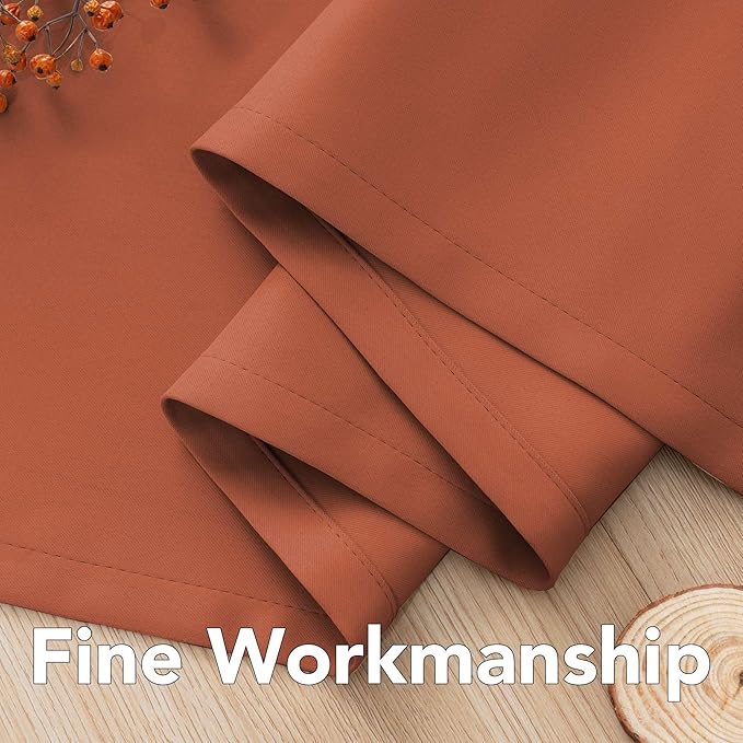H.VERSAILTEX Ultra Soft Blackout Curtains for Bedroom Living Room, Extra Long Room Darkening Drapes Thermal Insulated Grommet Top Blackout Draperies for Patio Door (52 by 108 Inch, Orange, Set of 2)