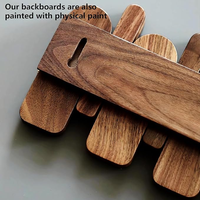 Wall Mounted Piano Key Hanger | Flip Style Hook | Entrance Wall Art Hook, Made of Oak Wood (3 Times Painted, 4 Times Polished) (Arc Walnut, 6Hooks)