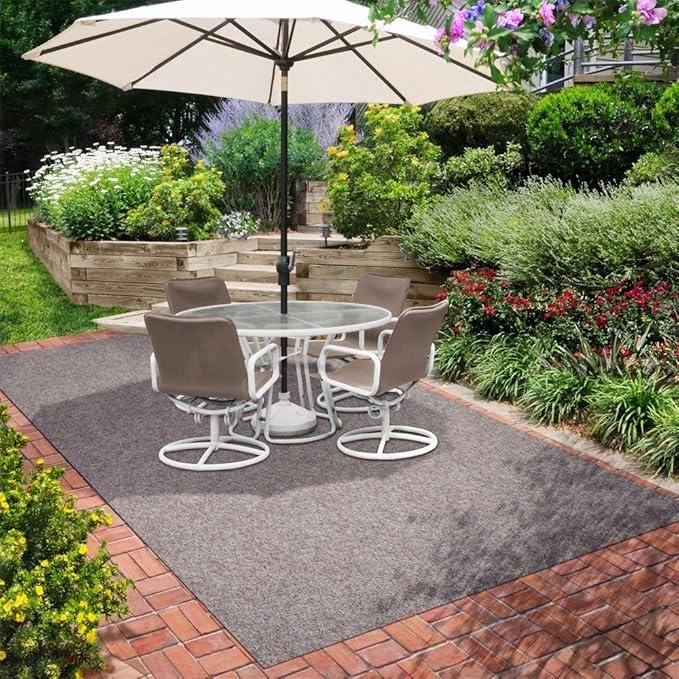 House, Home and More Indoor Outdoor Carpet with Rubber Marine Backing - Brown - 6 Feet x 45 Feet - Durable, UV-Resistant - Adds Color and Comfort to Your Deck, Patio or Other Outdoor Rug Space.