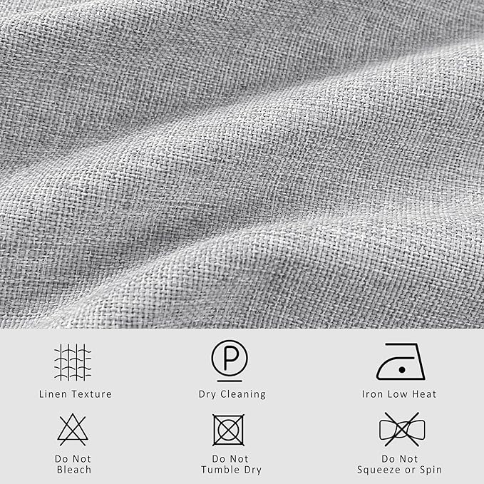 Macochico 100”Wx102”L 100% Blackout Pinch Pleated Linen Curtains for Sliding Door Bedroom Living Room Farmhouse Thermal Insulated Silver Grey Burlap Drapes with Tieback 1 Panel Shabby Chic Style