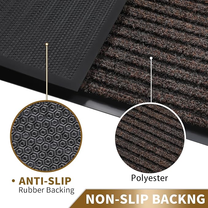 Yimobra Front Door Mat Outdoor Indoor Entrance, 100% Waterproof All-Season All Weather Doormat, Welcome Matt Outside Entry, Non Slip, Low Profile, Heavy Duty Patio Porch Floor Mats,47 x 32