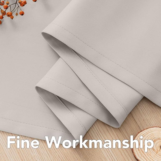 H.VERSAILTEX Solid Grommet Thermal Insulated Blackout Curtain Panels/Drapes,52Wx72L - Inch (Set of 2,Ivory/Cream Pattern)