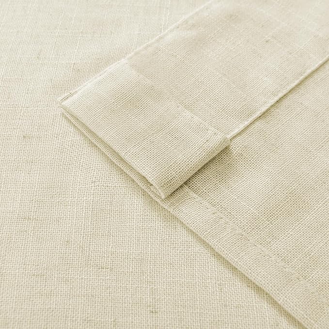 Joydeco Linen Curtains 90 Inch Length 2 Panel Sets,Light Filtering Curtains for Bedroom 70 Inch Wide Living Room Drapes with Back Tabs & Rod Pockets (W70 x L90 Inch, Linen)