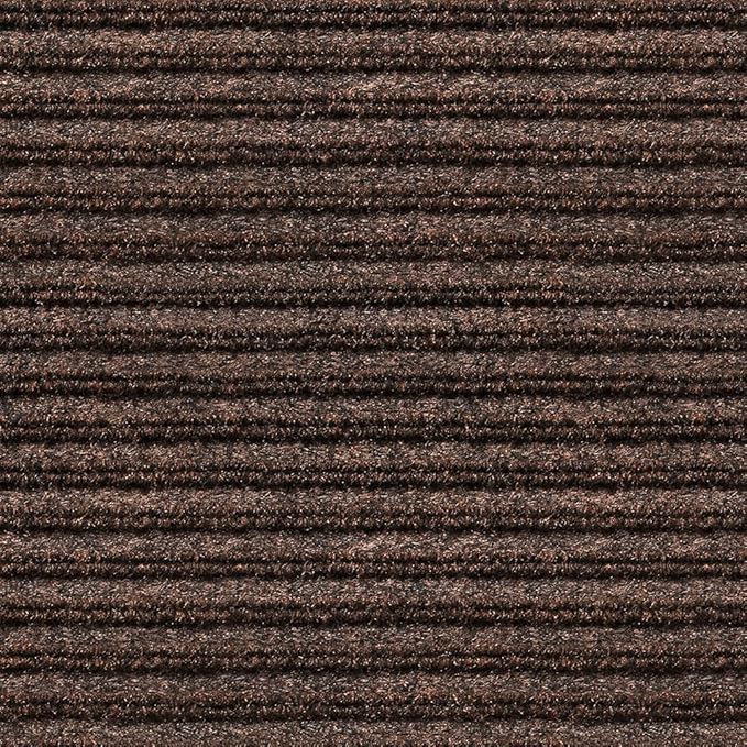 House, Home and More Indoor Outdoor Double-Ribbed Carpet Runner with Skid-Resistant Rubber Backing - Bittersweet Brown - 3 Feet x 50 Feet