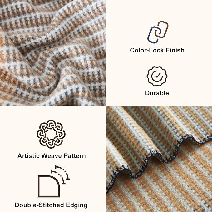 YOUR MOON Pure Merino Wool Queen Size Bed Blanket, 100% Australian Natural Wool, Washable, Hypoallergenic - Non-Itchy (Brownish Blue, 90 * 90)